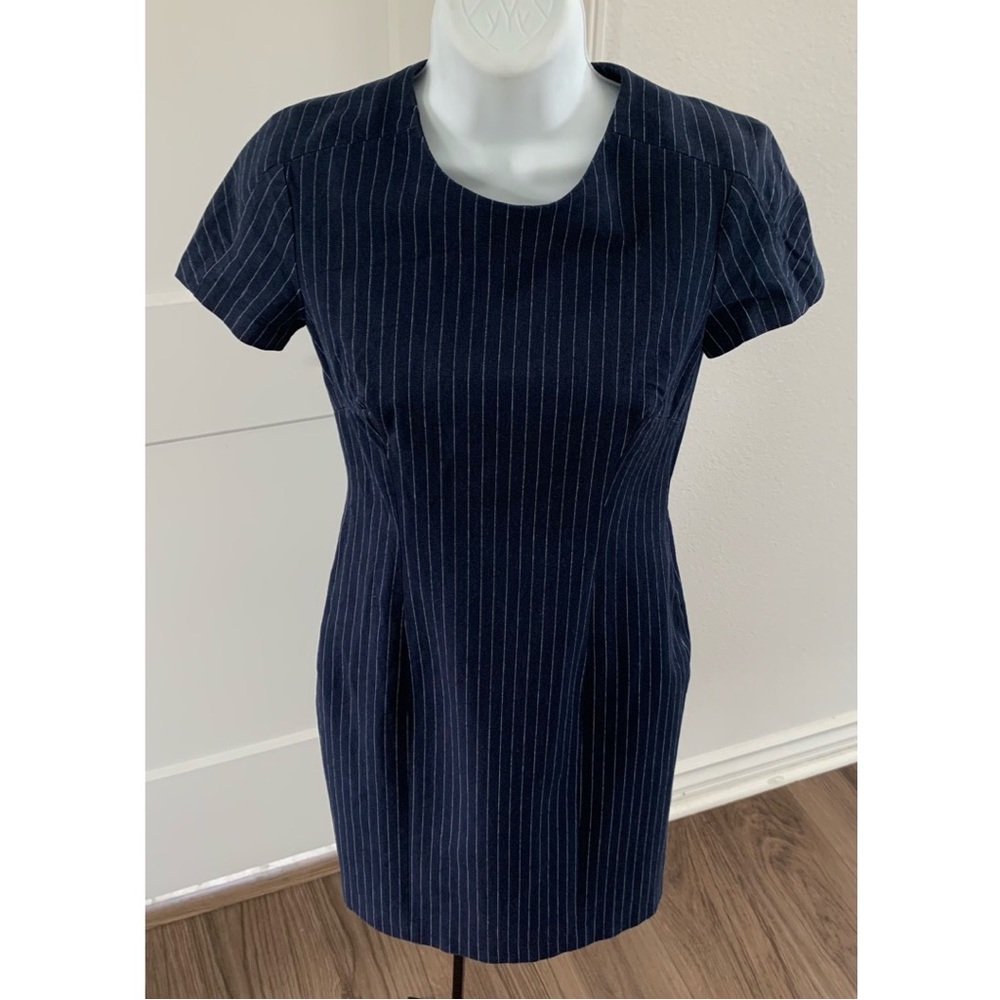 Banana Republic Navy Pin Stripe Fitted Dress